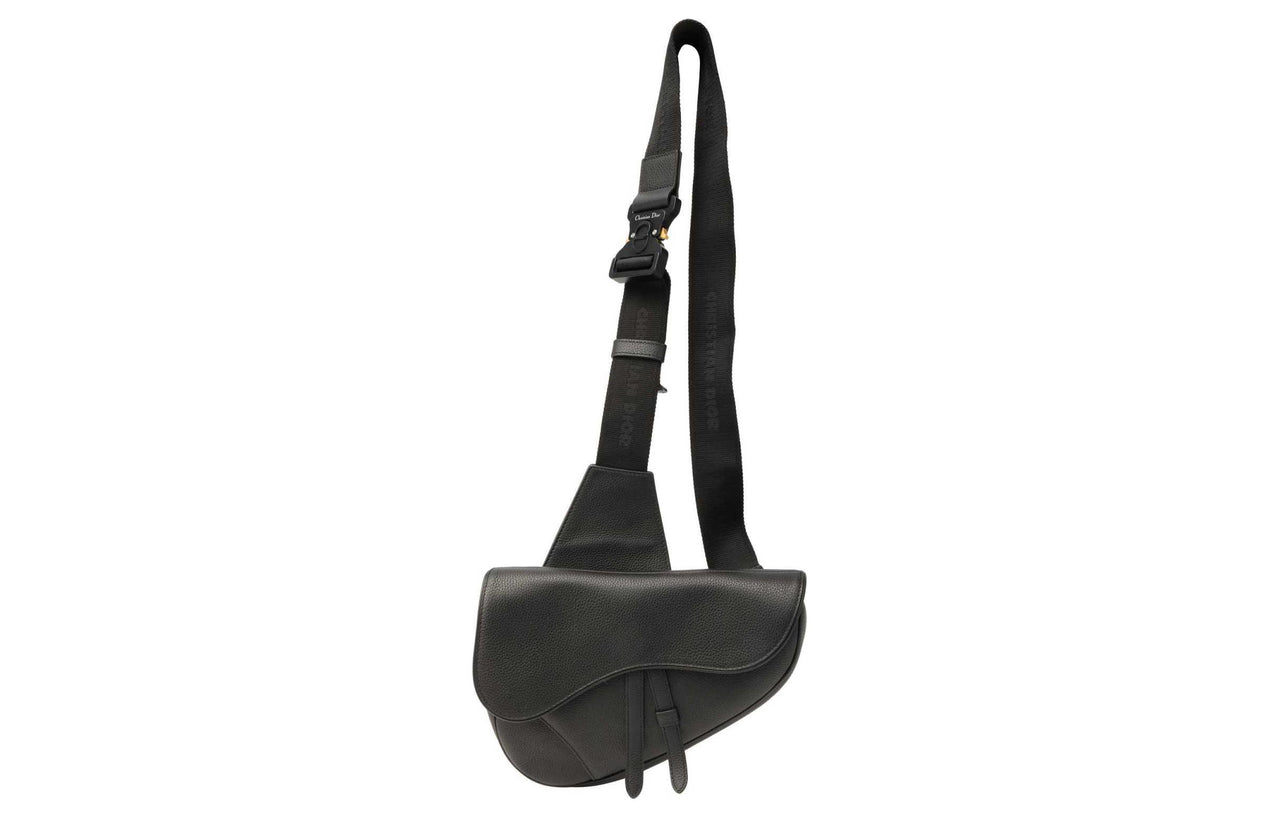 DIOR Saddle Grain Touch Cow Leather Saddle Bag, Shoulder Bag, Crossbody Bag, Sling Bag Men's Black