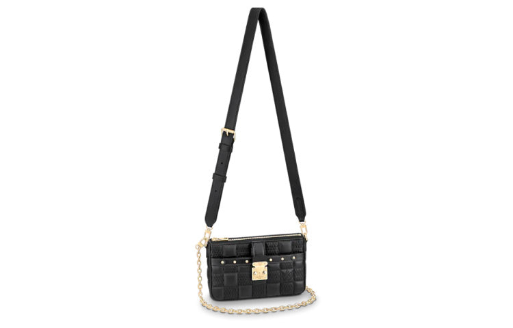 LOUIS VUITTON Pochette Troca Damier Quilt Black