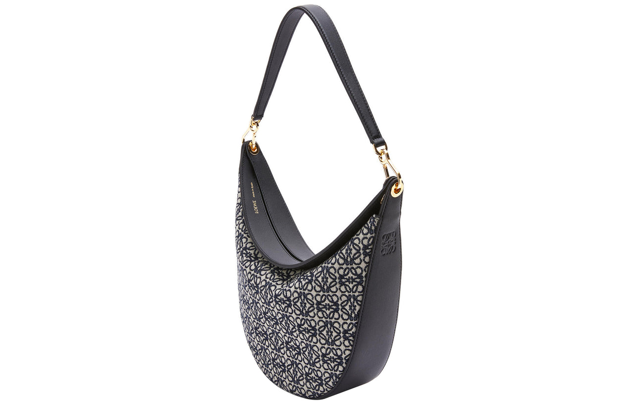 LOEWE Luna Shoulder Bag Anagram Jacquard Navy/Black