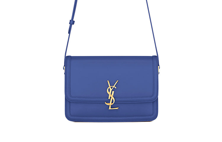 SAINT LAURENT SOLFERINO Leather Crossbody Bag Shoulder Bag Women's Sapphire Blue