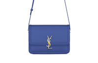SAINT LAURENT SOLFERINO Leather Crossbody Bag Shoulder Bag Women's Sapphire Blue