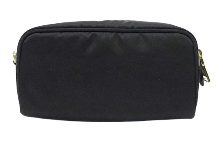 PRADA Nylon Clutch Trumpets Women's Black