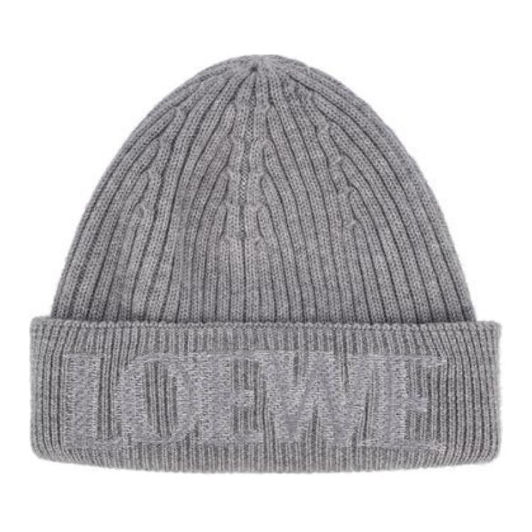 LOEWE Logo Embroidered Ribbed-Knit Beanie