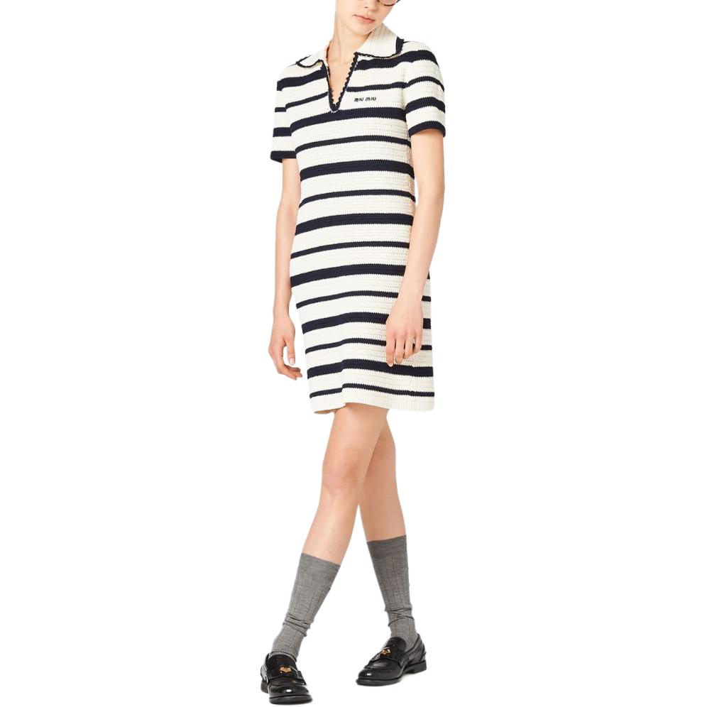 MIU MIU Stripe pattern Crochet Minidress