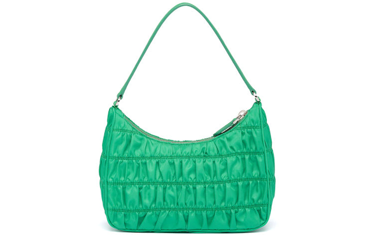 PRADA Saffiano Nylon Leather Handbag Handbag Mini Women's Green