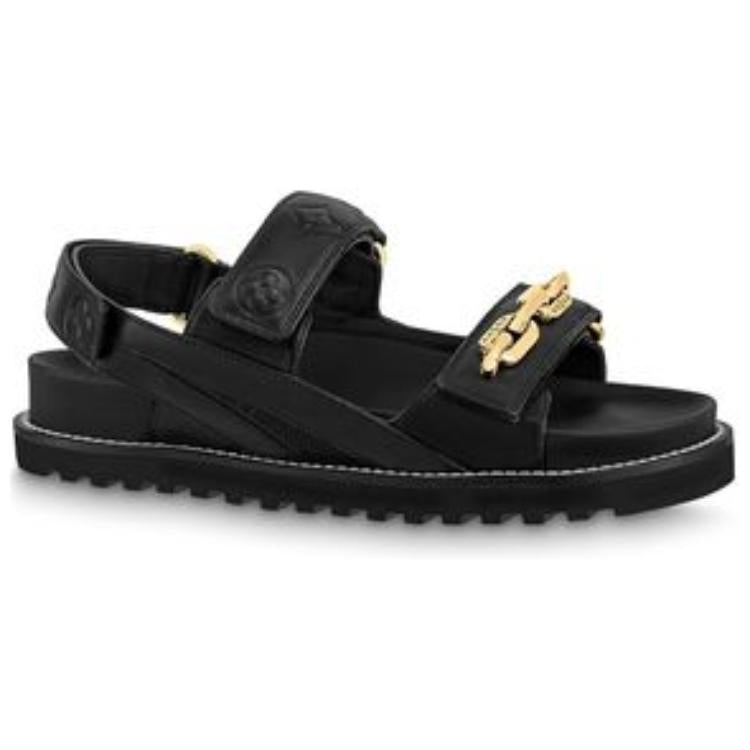 LOUIS VUITTON Paseo Comfort Beach Sandals Women's Black