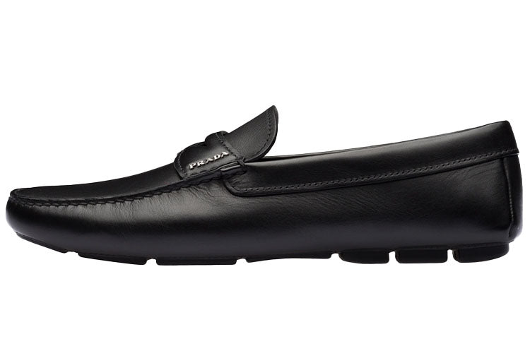 PRADA Leather Slip-on Loafers