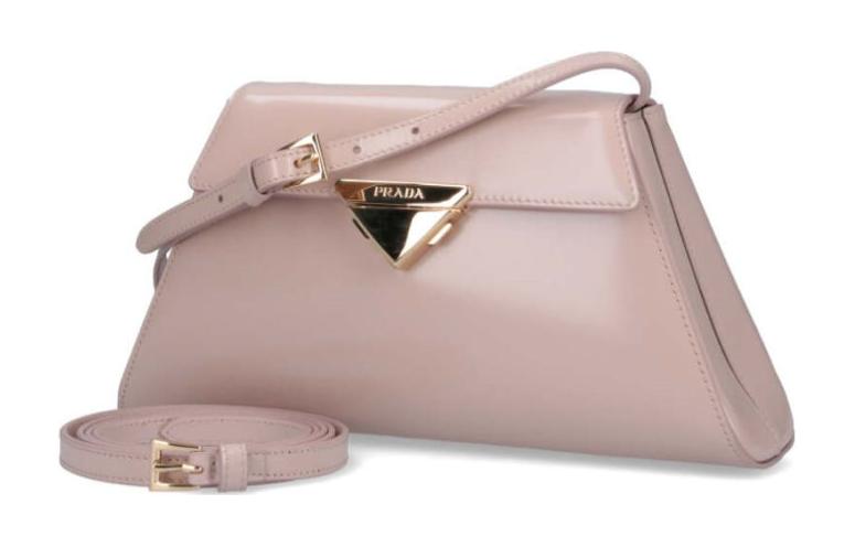PRADA Leather Shoulder Bag, Crossbody Bag, Handbag Medium Size Women's Pink