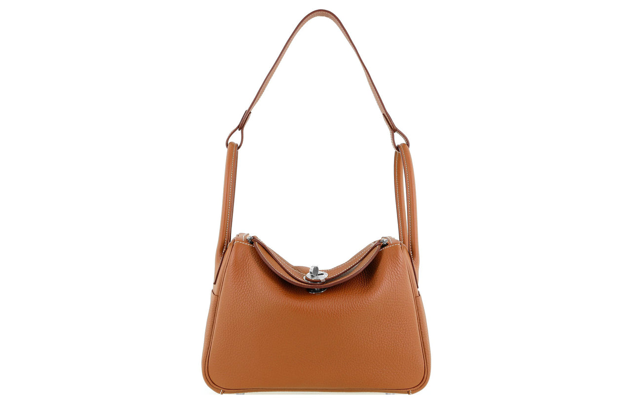 HERMES Lindy Taurillon Clemence Cow Leather Handbag, Shoulder Bag Women's