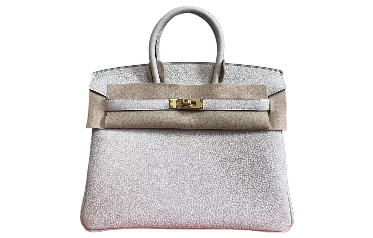 HERMES Birkin Togo Calfskin Birkin Bag Handbags Women's M4 Gris Pale Cream Gray
