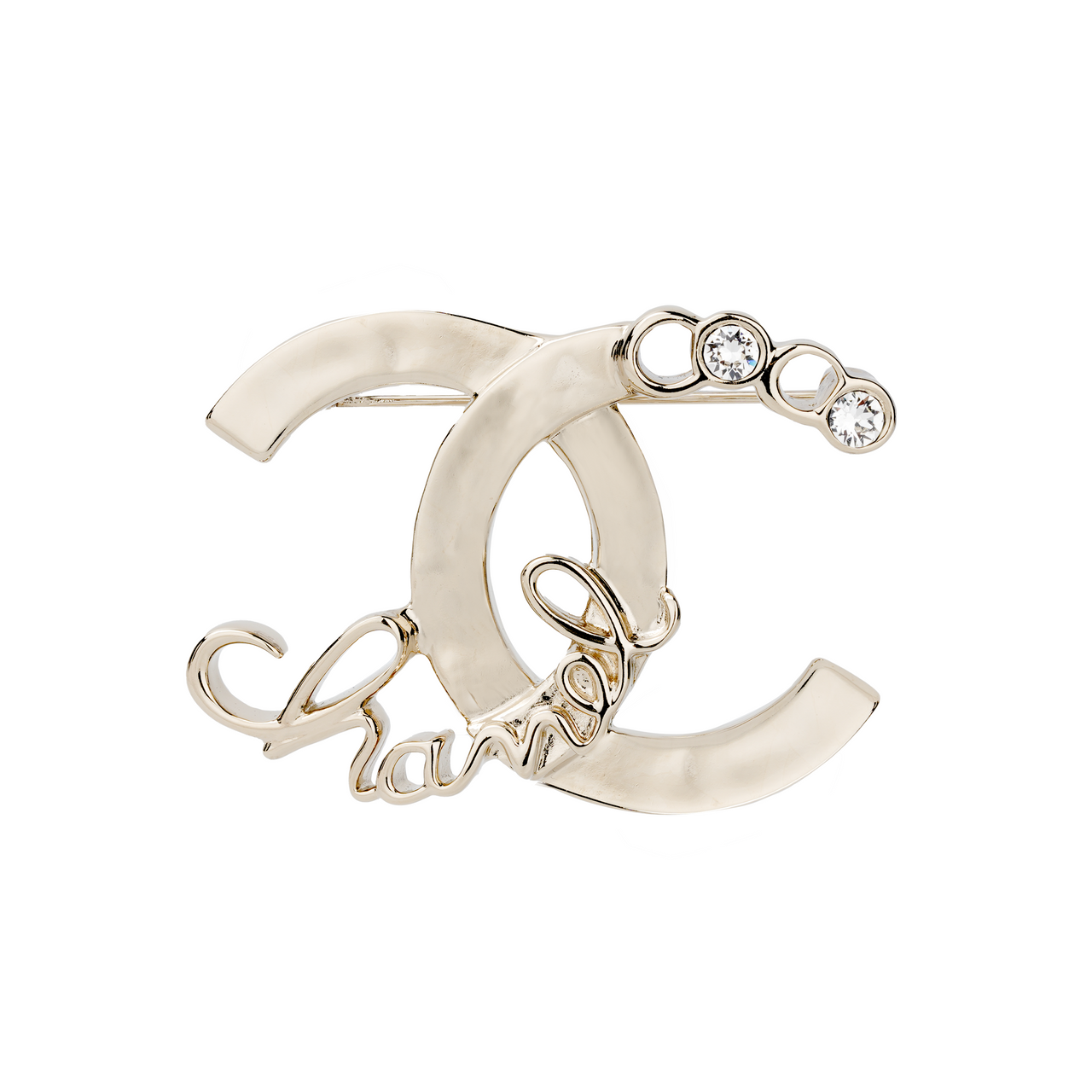 CHANEL 2000s Cc Crystal embellished Brooch