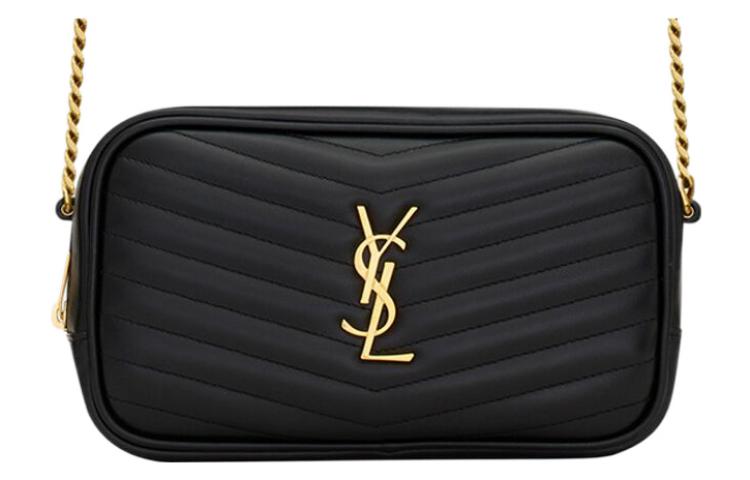 SAINT LAURENT LOU Quilting Bright Calfskin Camera Bag, Crossbody Bag, Shoulder Bag Women's Black