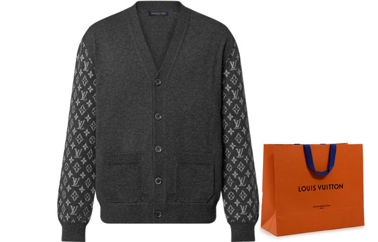 LOUIS VUITTON 1ABIXN Monogram Mix Cashmere Cardigan