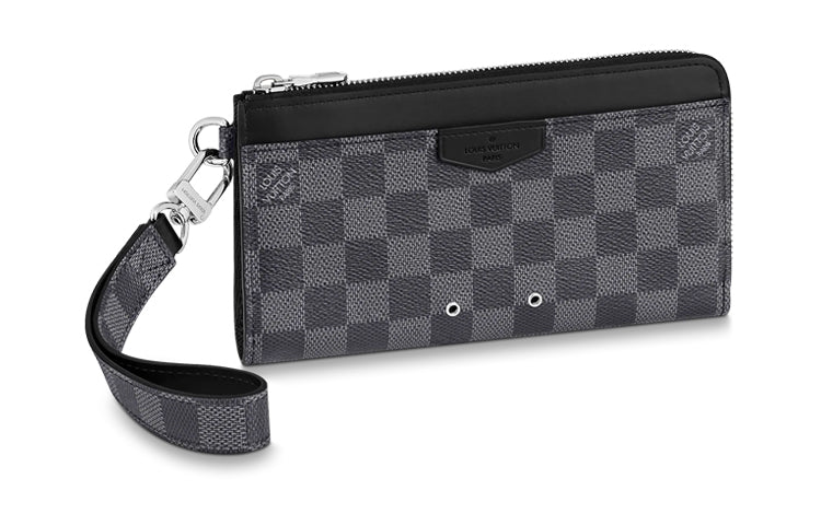 LOUIS VUITTON Zippy Canvas Clutches Card Holder Wallet Regular Men's Gray