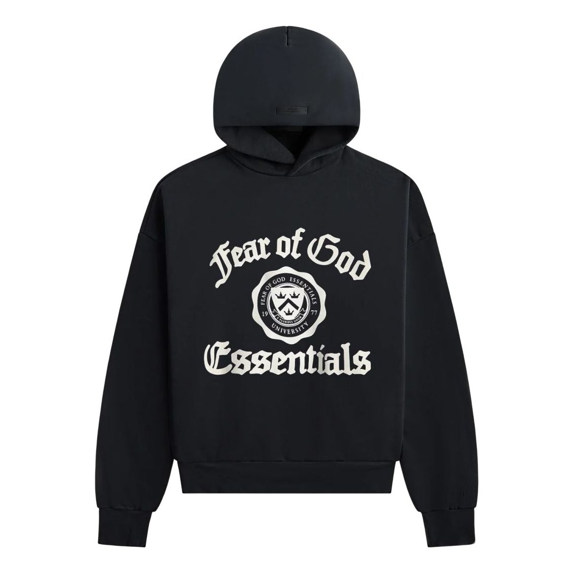 Fear of God Essentials SS25 Heavy Fleece Vintage Shrunken Hoodie 'Black' 192HO246210F