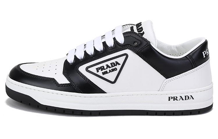 PRADA District Leather Sneakers 'White Black' Women's