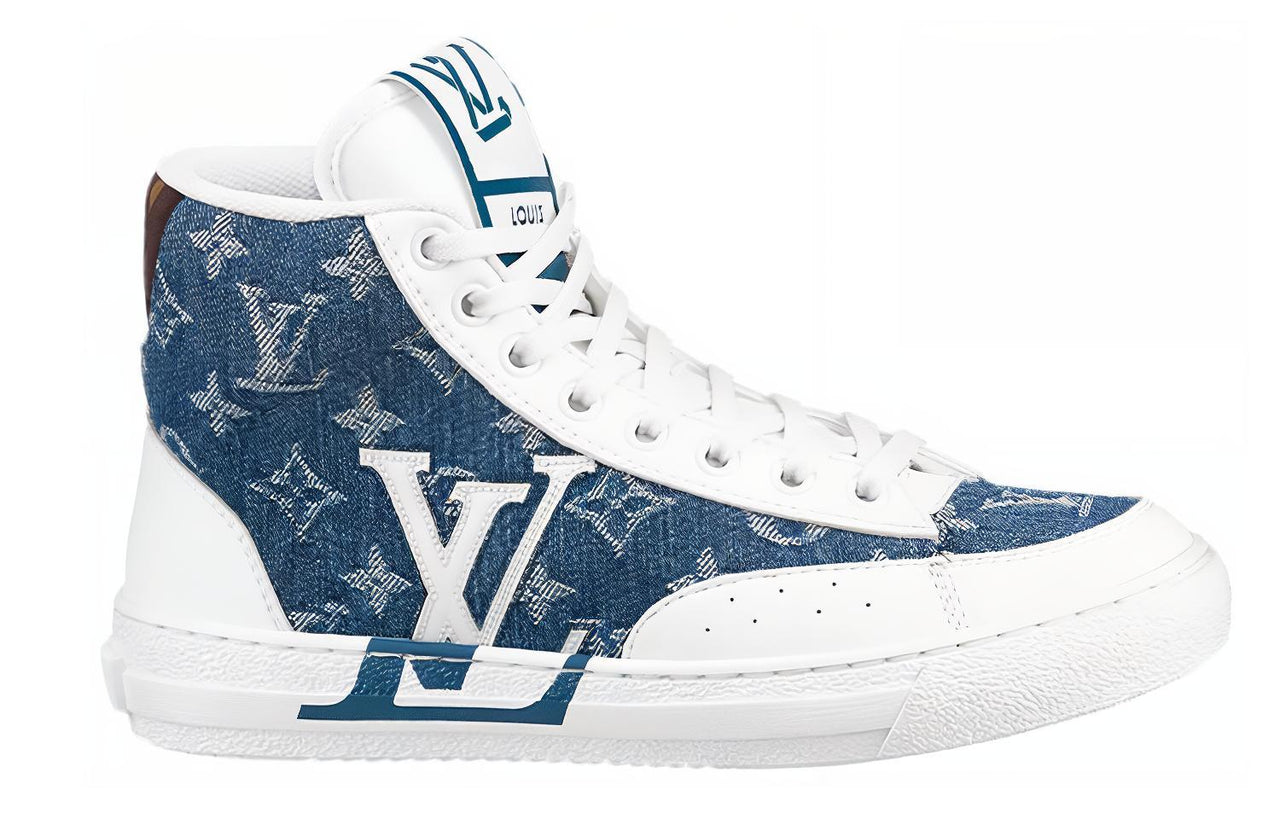 LOUIS VUITTON Charlie Ankle Sneakers 'White Denim Monogram' Women's
