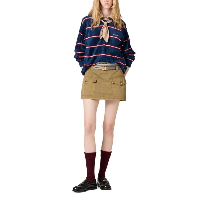 MIU MIU Polo Shirt Women's Blue Red