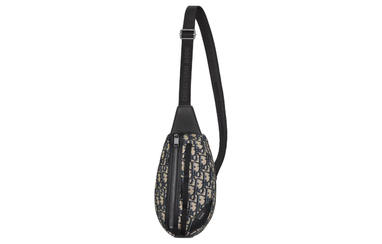 DIOR Scarab Oblique Printed Fabric Crossbody Bag, Shoulder Bag Men's Beige & Black