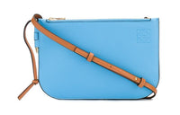 LOEWE Gate Soft Calfskin Crossbody Bag Shoulder Bag Women's Blue & Caramel