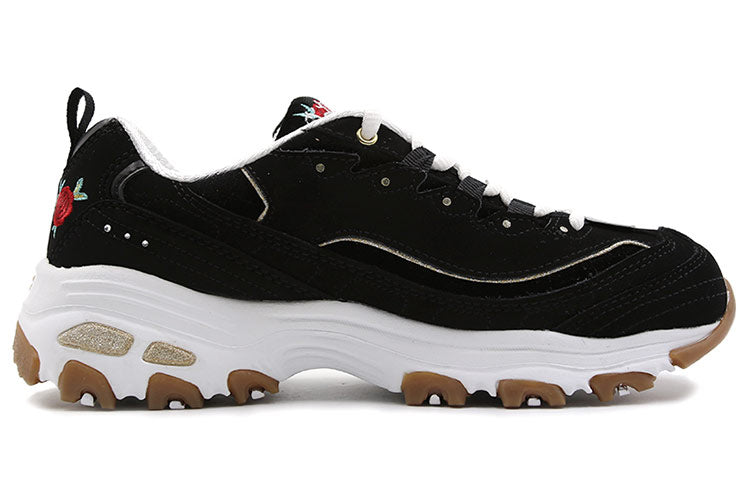 (WMNS) Skechers D'Lites Low-Top Daddy Shoes Black 13084-BKW