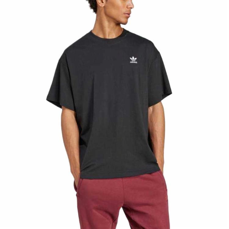 adidas Camiseta Trifolio Essentials Oversized 'Black White' JD0349