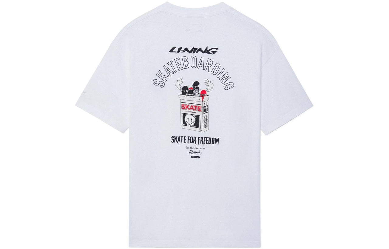 Li-Ning Skate For Freedom Graphic Loose Fit T-shirt 'White' AHSS301-3