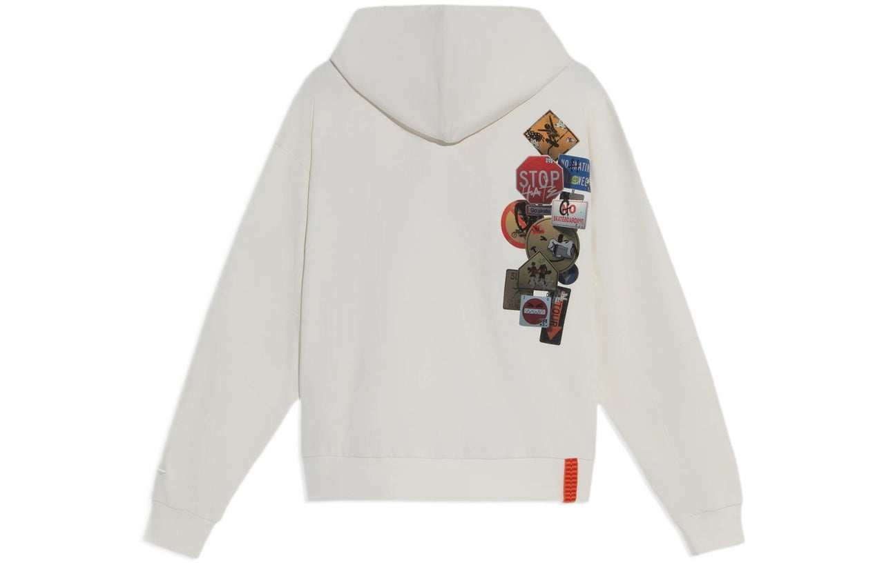 Li-Ning x OG_SLICK Crossover Skateboard Series Pattern Printing Hoodie 'Creamy White' AWDS173-2
