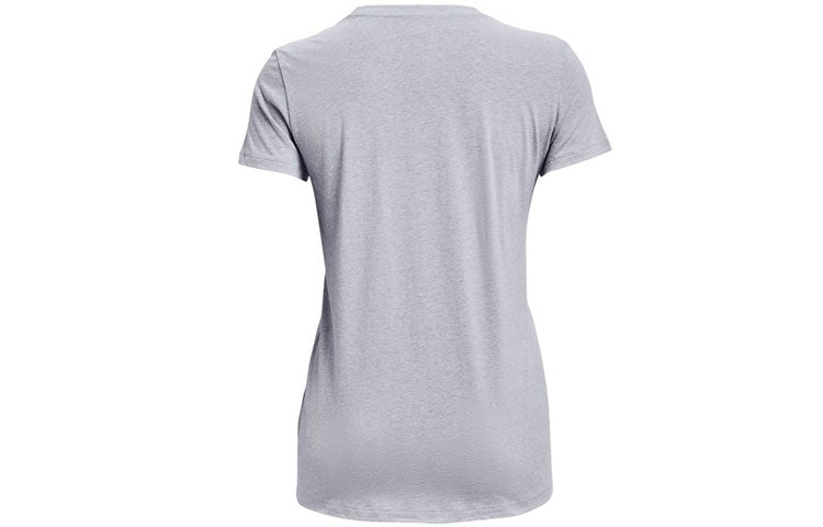 (WMNS) Under Armour Graphic Training Sports Print Crewneck Short Sleeve Grey 1363352-011