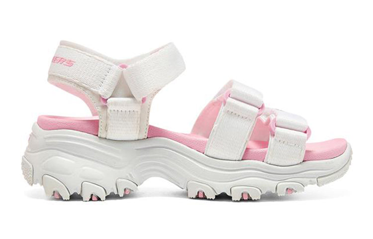 (GS) Skechers D'lites Sandals 'White Pink' 664134L-WHT