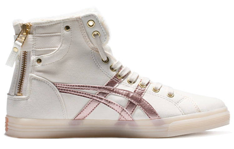 (WMNS) ASICS Double Clutch Fleece Retro High Board Shoe Milk White/Gold 1202A078-100