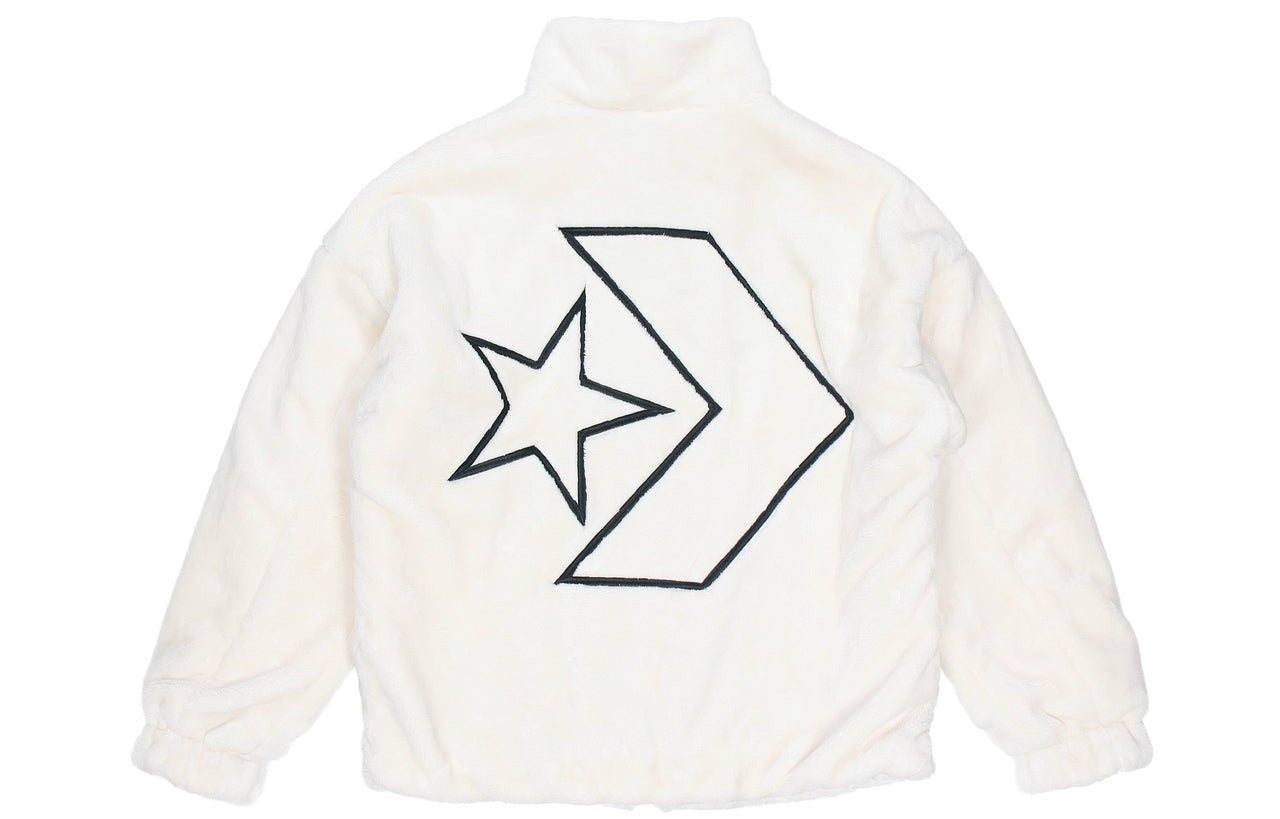 Converse Loose Stand Collar Stay Warm logo Jacket Asia Sizing 'White' 10023526-A02