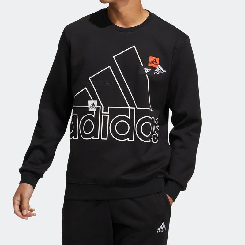 Men's adidas Mh Bp3 Crew Athleisure Casual Sports Logo Round Neck Autumn Black HP1431