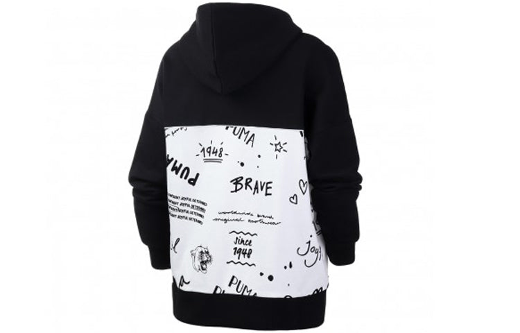 (WMNS) PUMA Classics Aop Logo Printing Drawstring Black 595910-52