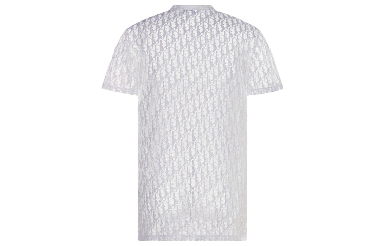 Men's DIOR Knit Printing Short Sleeve White 183J652A0537-C080