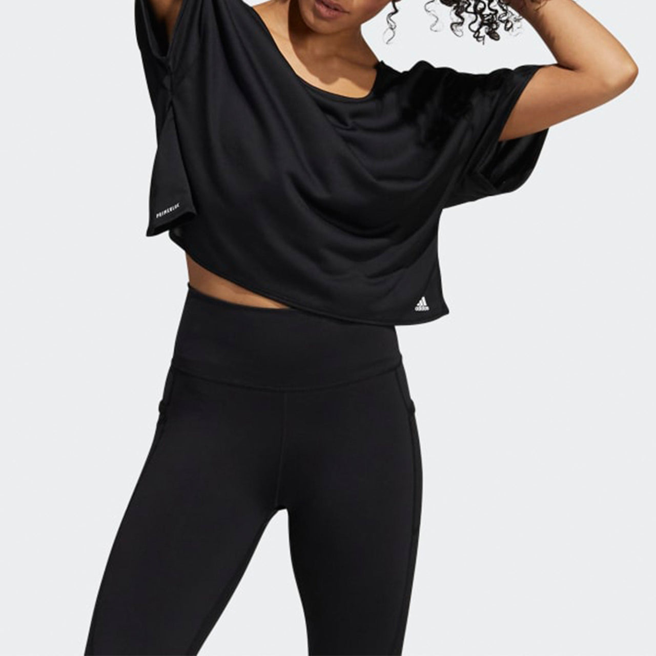(WMNS) adidas Primeblue Tee Back Hollow Out Sports Breathable Short Sleeve Black GR8082