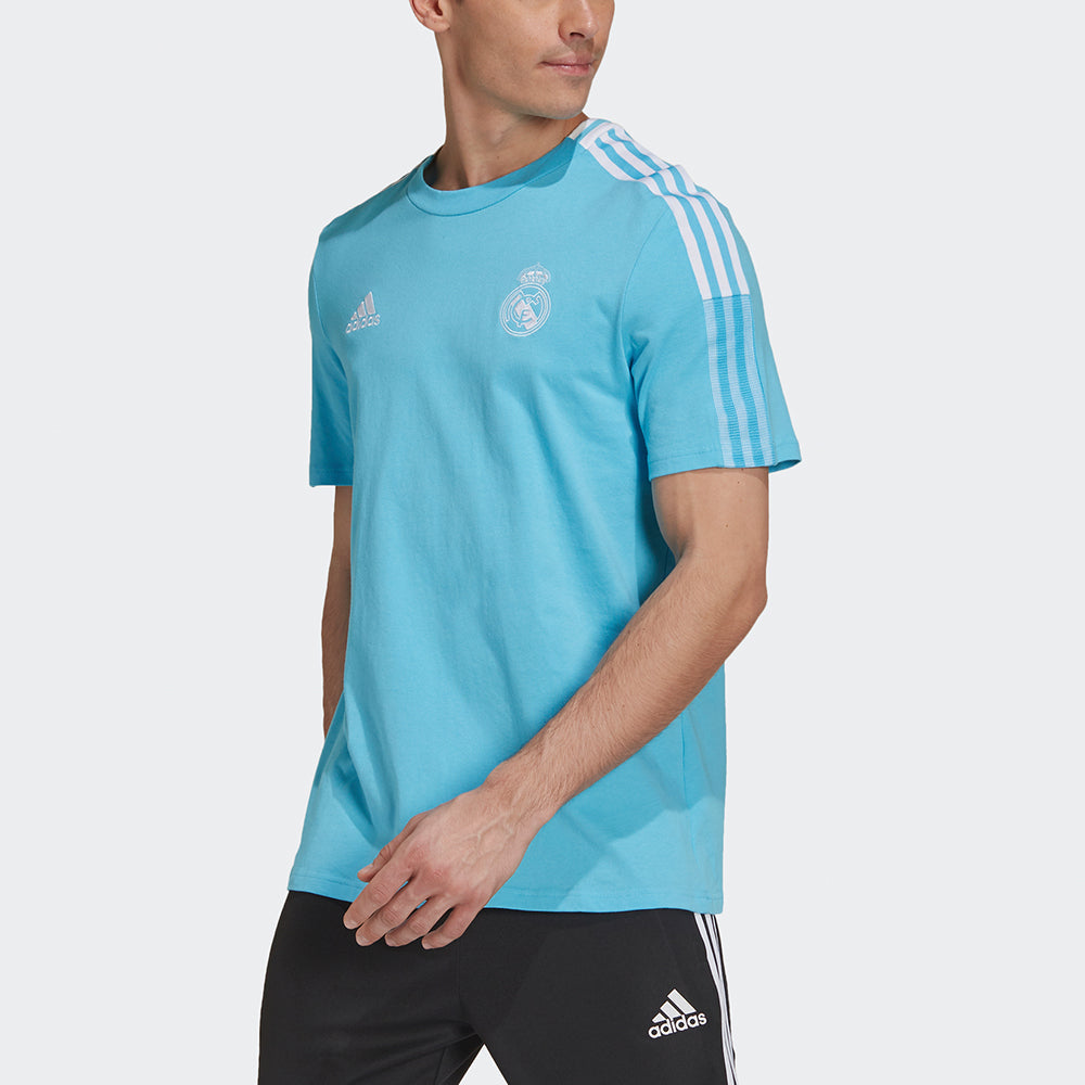 adidas MENS Real Madrid Tee Football Crew-neck Short Sleeve Blue GL0051