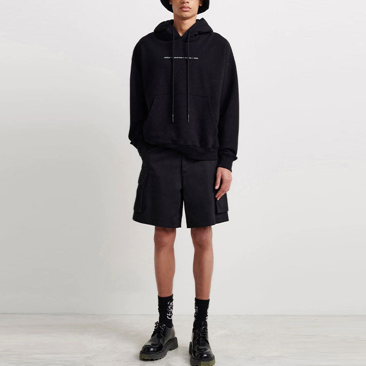 Men's Off-White FW21 Logo Pattern Printing Long Sleeves Pullover Loose Fit Black OMBB085F21FLE0181084