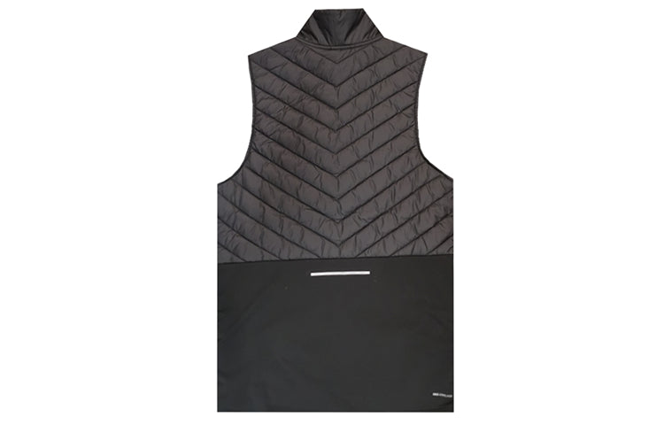 Nike Loose Stand Collar Woven Pattern Zipper vest Black CJ5479-010
