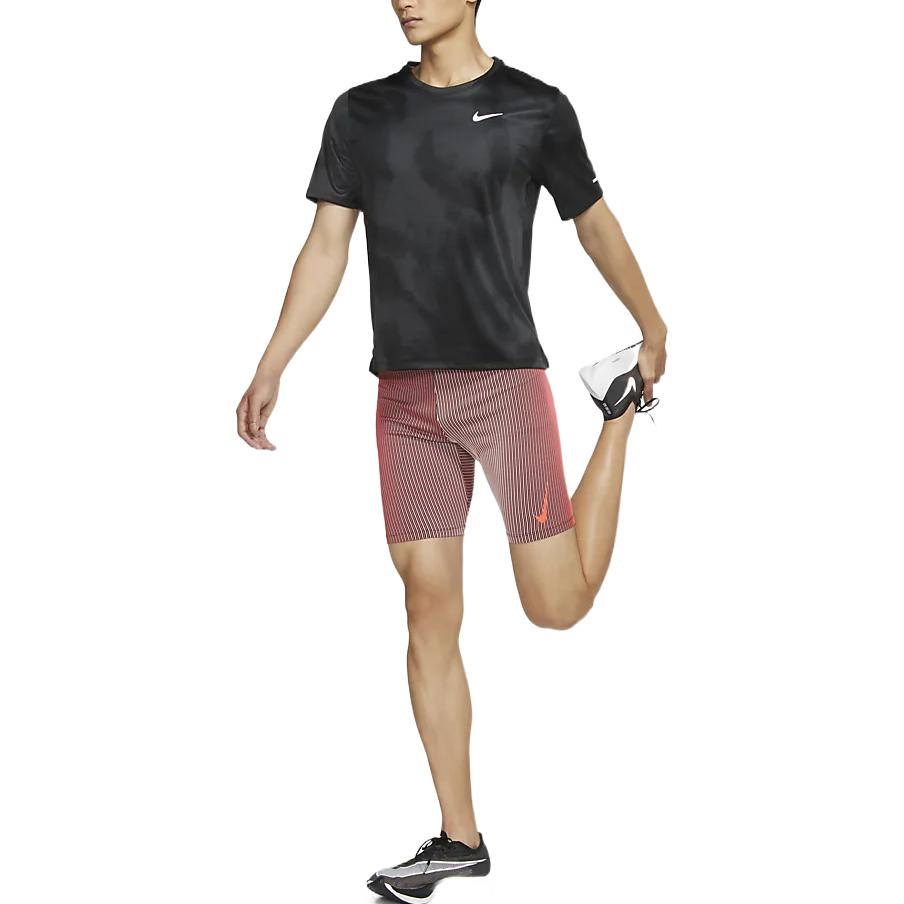 Men's Nike AeroSwift Stripe Breathable Running Sports Tight Gym Shorts Bright Deep Red DA1430-014