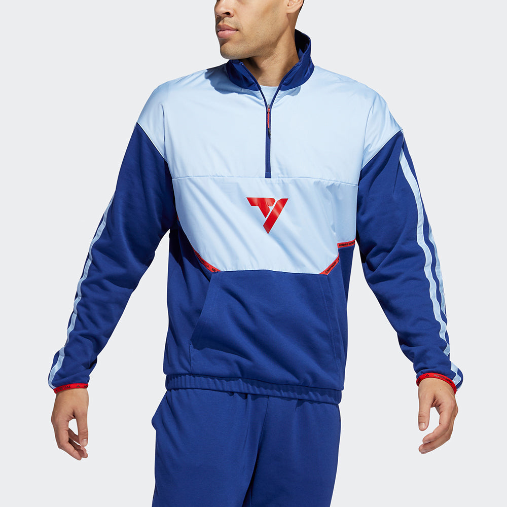 adidas Trae Po Colorblock Basketball Sports Jacket Sky Blue H43760