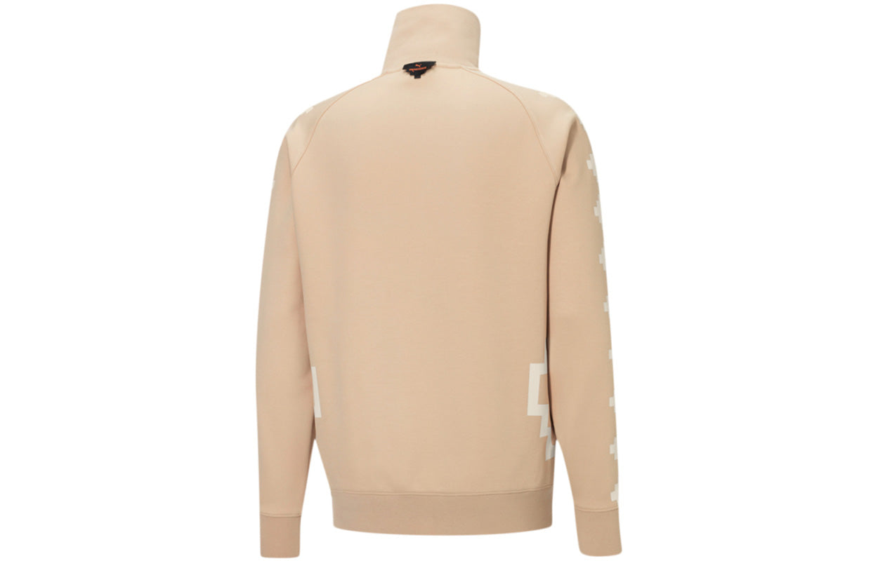 PUMA x PRONOUNCE Crossover Contrasting Colors Logo Casual Sports Knit Jacket Khaki 532141-20