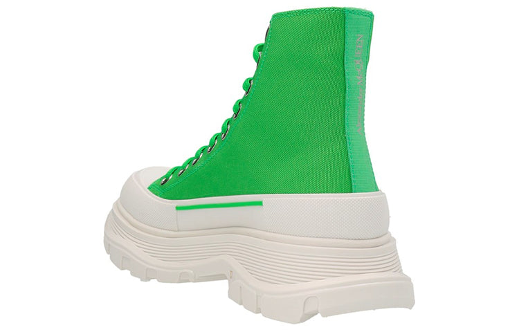 (WMNS) Alexander McQueen Tread Slick Boots 'Green White' 697080W4UW23189