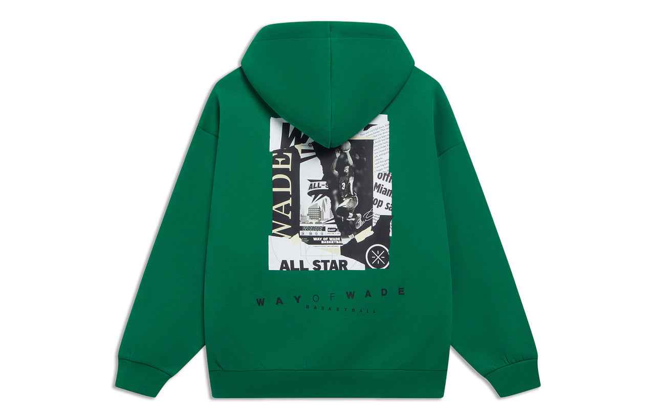 Li-Ning Way Of Wade Photo Graphic Hoodie 'Green' AWDT149-7