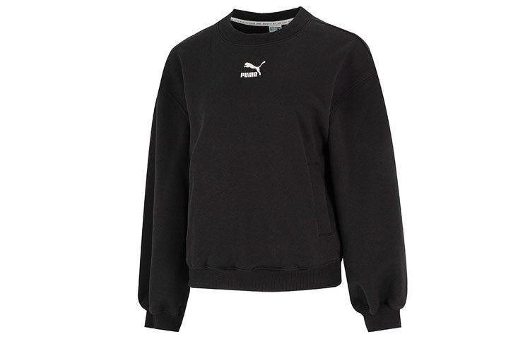 (WMNS) PUMA Graphic Sweatshirt 'Black' 537518-01