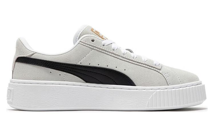 (WMNS) PUMA SuedePlatform 'White and Black' 395225-02