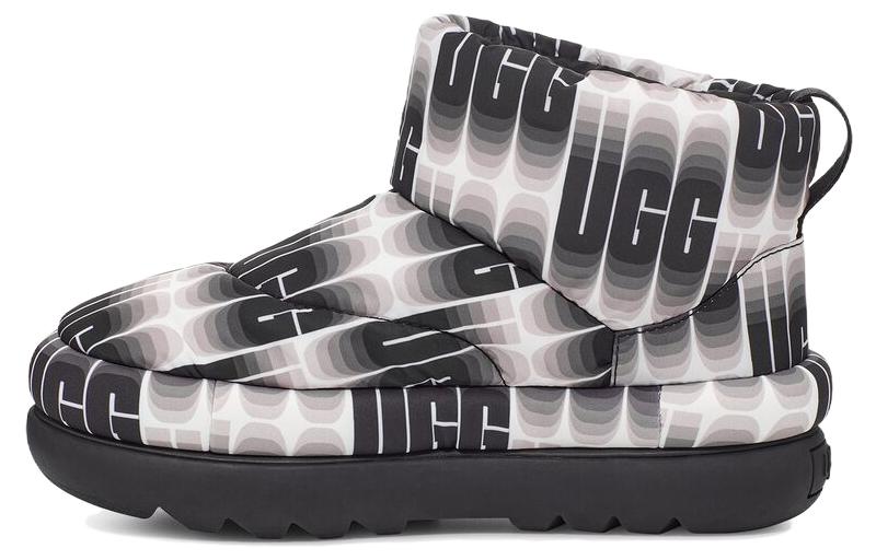 (WMNS) UGG Classic Maxi Wavelength Mini Boot 'Black and White' 1132915-BWHT