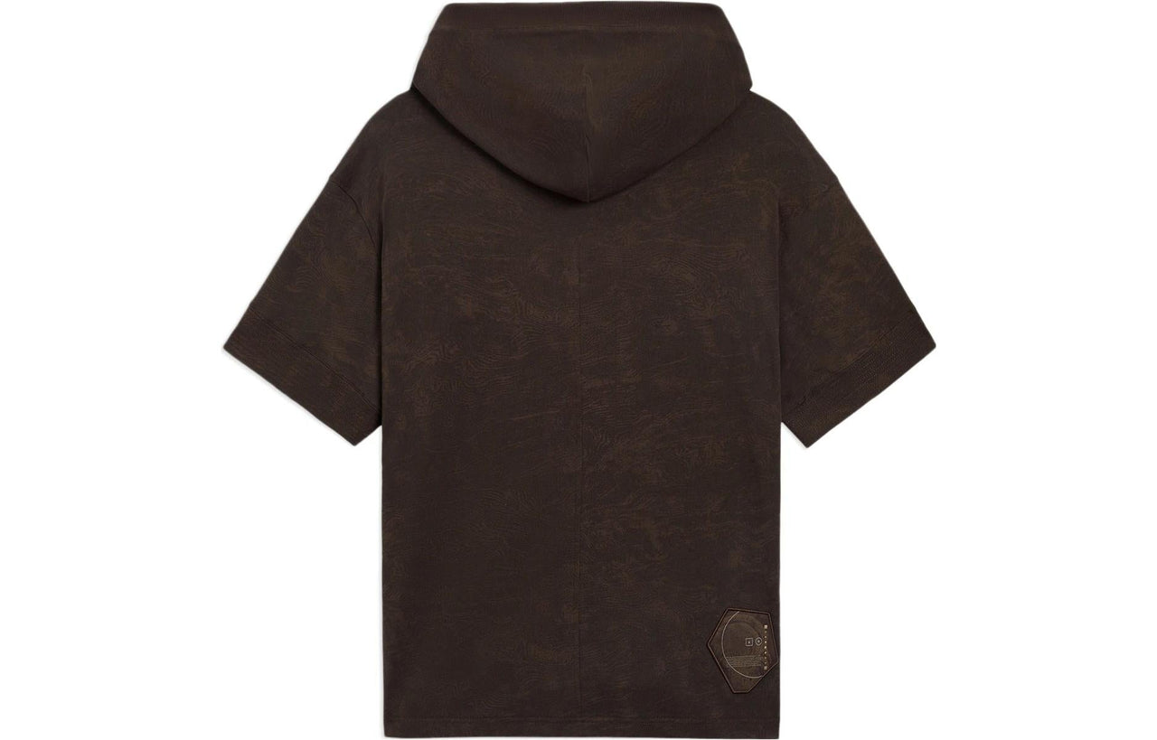 Li-Ning x Jackie Chan Short Sleeve Hoodie 'Dark Brown' AMBS045-2