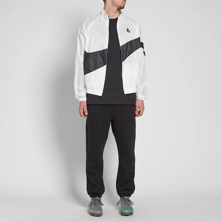 Nike Lab Heritage Jacket White Black BIG SWOOSH 'Black White' AA1569-100
