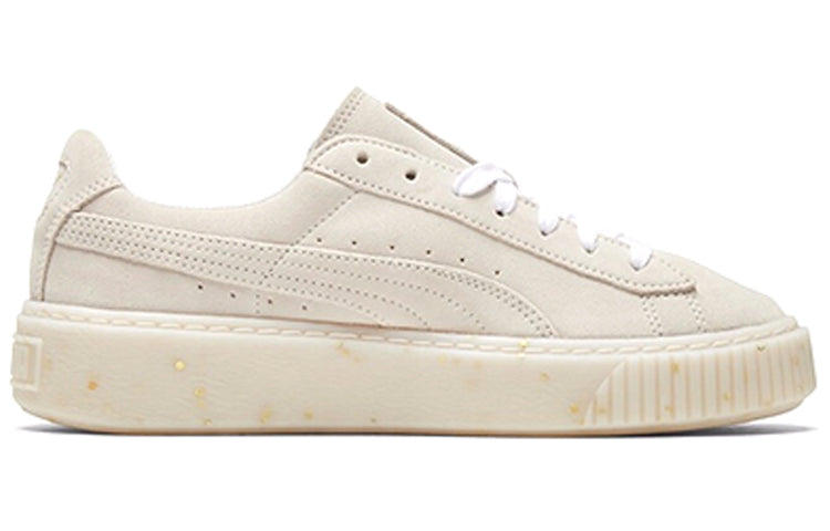 (WMNS) PUMA Suede Platform Buff/Gold Board Shoes 365621-02